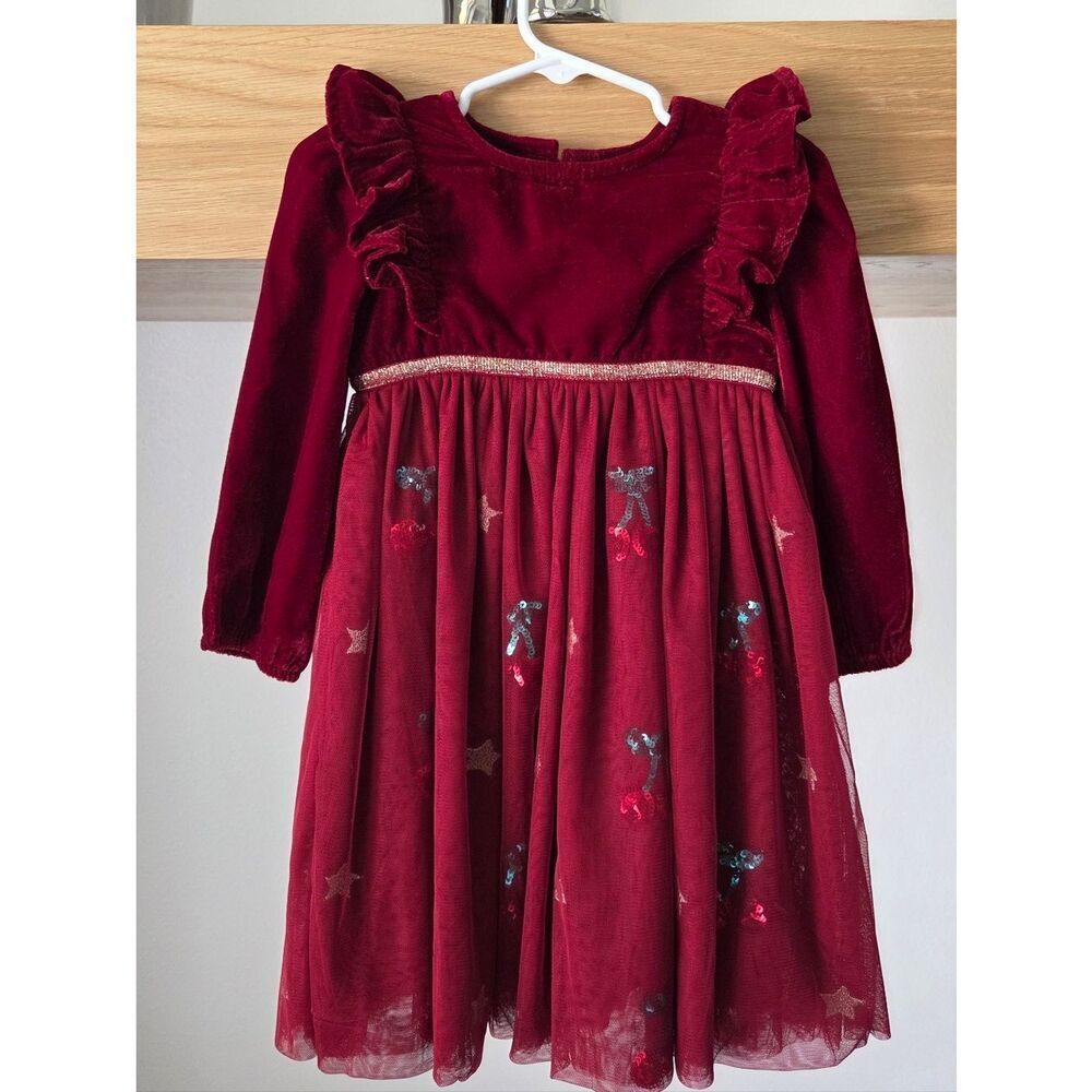 Red Velvet Cherry Sequin Party Dress